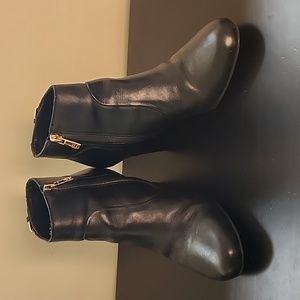Tory Burch Leather Black Wedge Boot Size 7